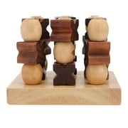 NUOLUX Game Board Tictactoe Adults Chess Games Family Wood 3D Set Solitaire Parent Child Travel Kids Wooden Leisure